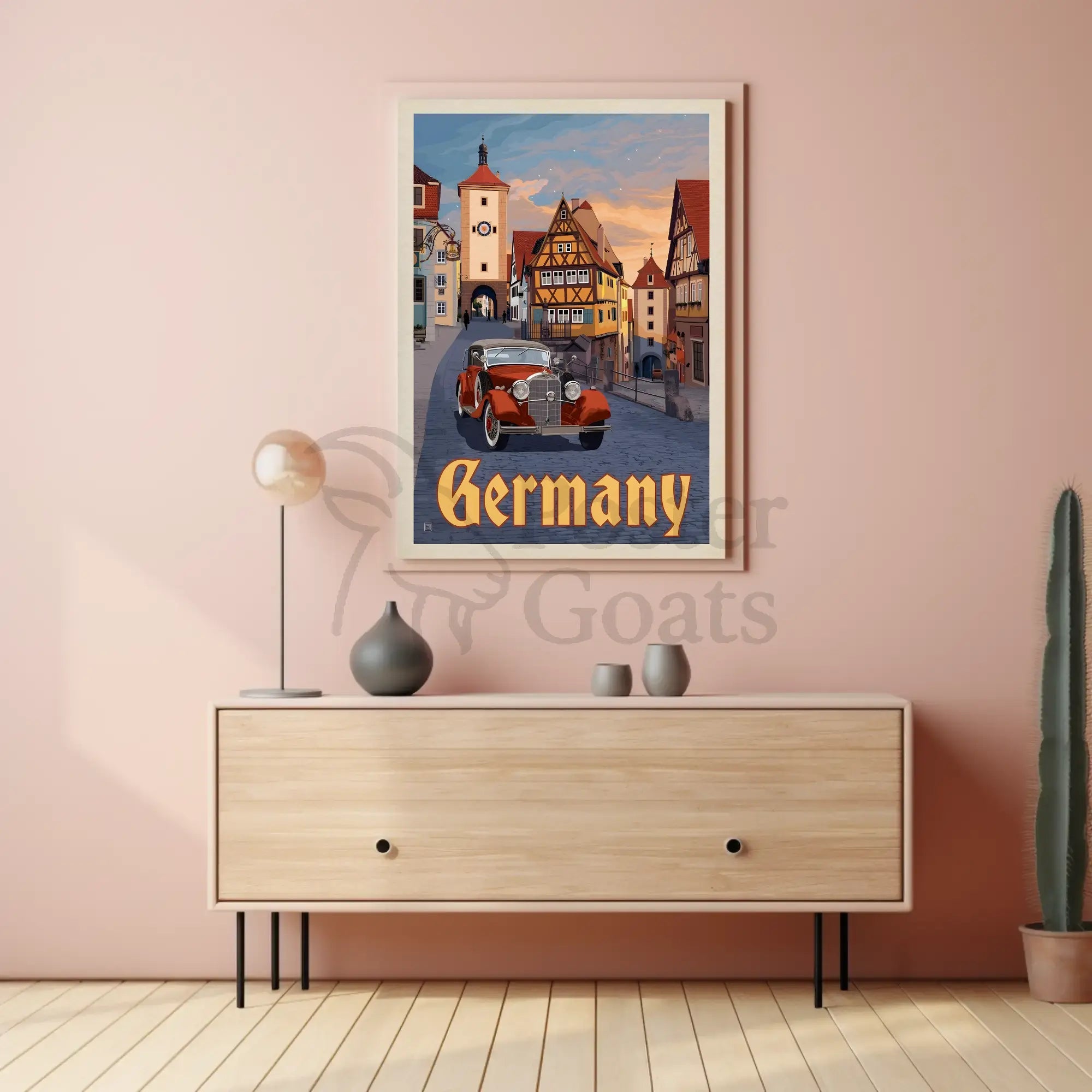 Picturesque Vintage Germany Townscape Travel Poster PosterGoat
