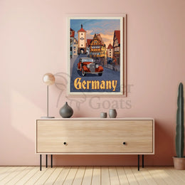 Picturesque Vintage Germany Townscape Travel Poster PosterGoat