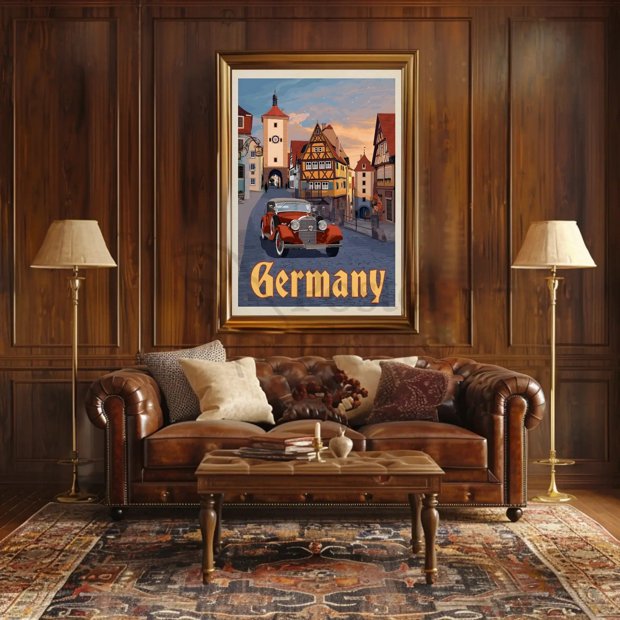 Picturesque Vintage Germany Townscape Travel Poster PosterGoat