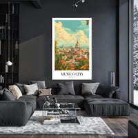 Picturesque Vintage Urban Scene in Mexico City Travel Poster PosterGoat