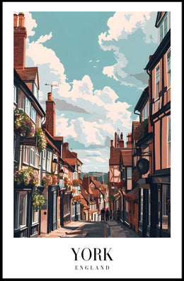 Picturesque York Street Scene Urban or Cityscape Poster PosterGoat