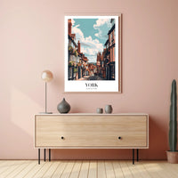 Picturesque York Street Scene Urban or Cityscape Poster PosterGoat