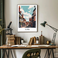 Picturesque York Street Scene Urban or Cityscape Poster PosterGoat