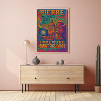Pierre South Dakota Psychedelic Travel Poster PosterGoat