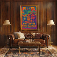 Pierre South Dakota Psychedelic Travel Poster PosterGoat