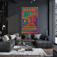 Pierre South Dakota Psychedelic Travel Poster PosterGoat