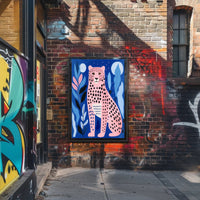 Pink Leopard in Vibrant Abstract Jungle Artistic Poster PosterGoat