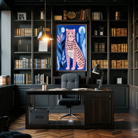 Pink Leopard in Vibrant Abstract Jungle Artistic Poster PosterGoat