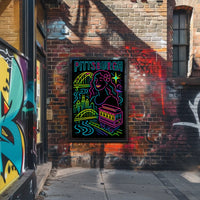 Pittsburgh Skyline Celebration Travel Poster PosterGoat