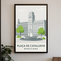 Plaça de Catalunya Barcelona Poster PosterGoat