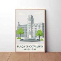 Plaça de Catalunya Barcelona Poster PosterGoat