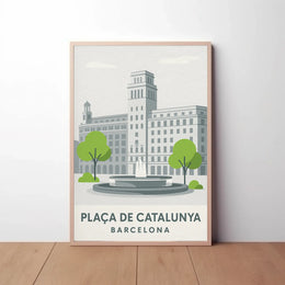 Plaça de Catalunya Barcelona Poster PosterGoat