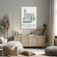 Plaça de Catalunya Tranquil Poster PosterGoat