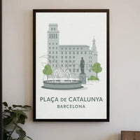 Plaça de Catalunya Tranquil Poster PosterGoat