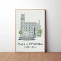 Plaça de Catalunya Tranquil Poster PosterGoat