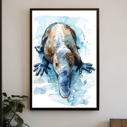 Platypus Watercolor Art Animal Poster PosterGoat