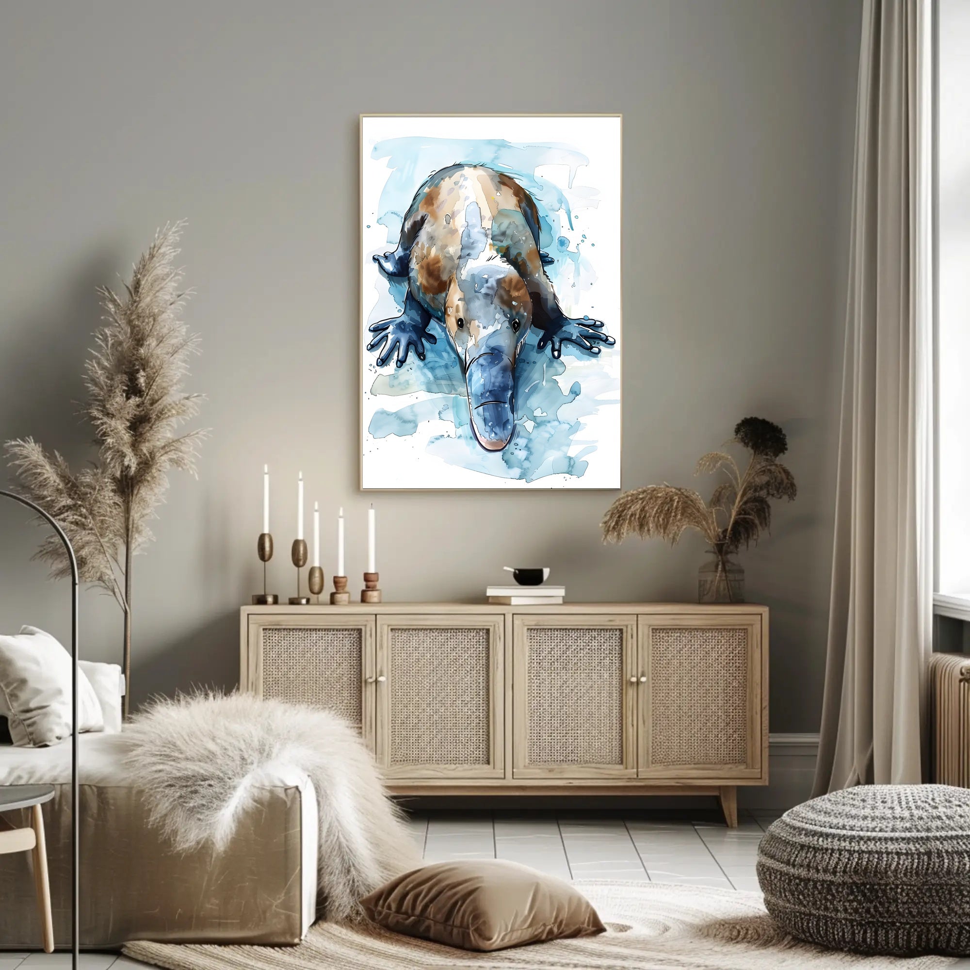 Platypus Watercolor Art Animal Poster PosterGoat