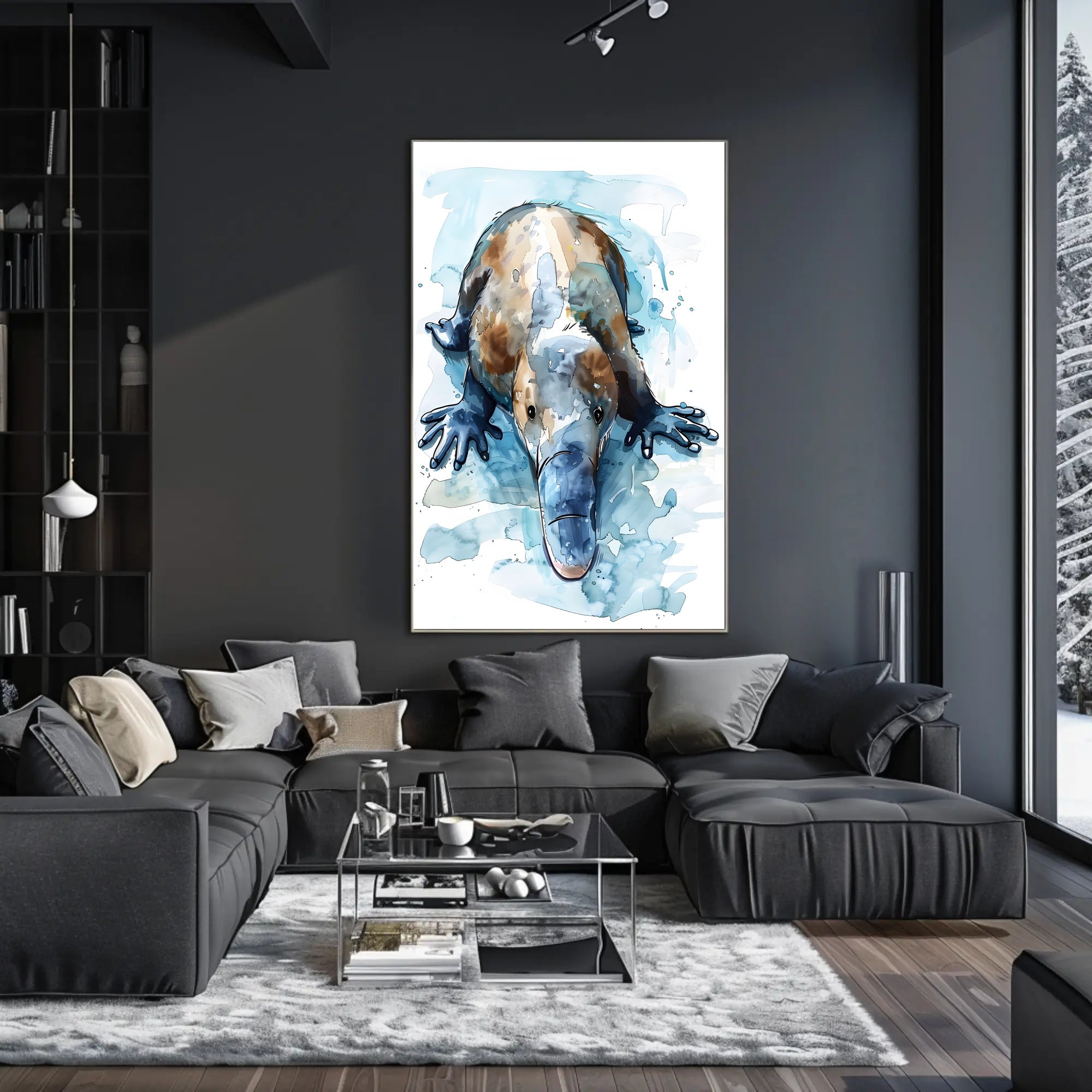 Platypus Watercolor Art Animal Poster PosterGoat