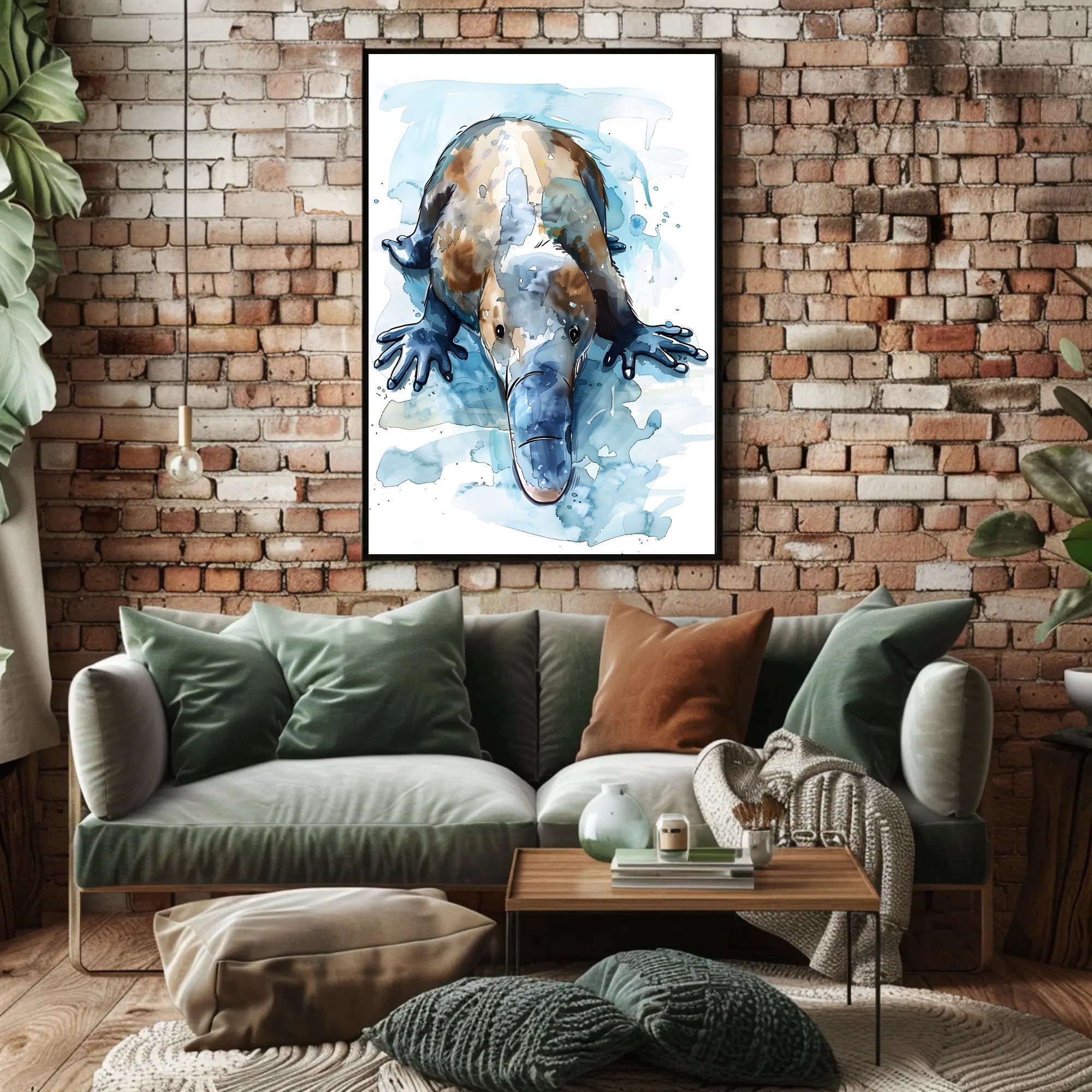 Platypus Watercolor Art Animal Poster PosterGoat
