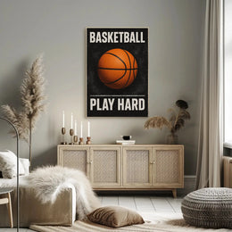 Play Hard Motivational Sports Poster PosterGoat
