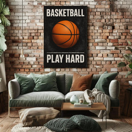 Play Hard Motivational Sports Poster PosterGoat