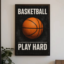 Play Hard Motivational Sports Poster PosterGoat