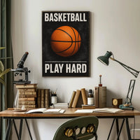 Play Hard Motivational Sports Poster PosterGoat