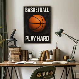 Play Hard Motivational Sports Poster PosterGoat