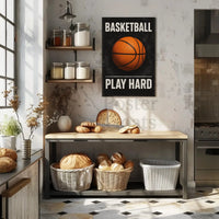 Play Hard Motivational Sports Poster PosterGoat