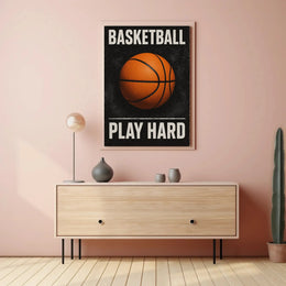 Play Hard Motivational Sports Poster PosterGoat