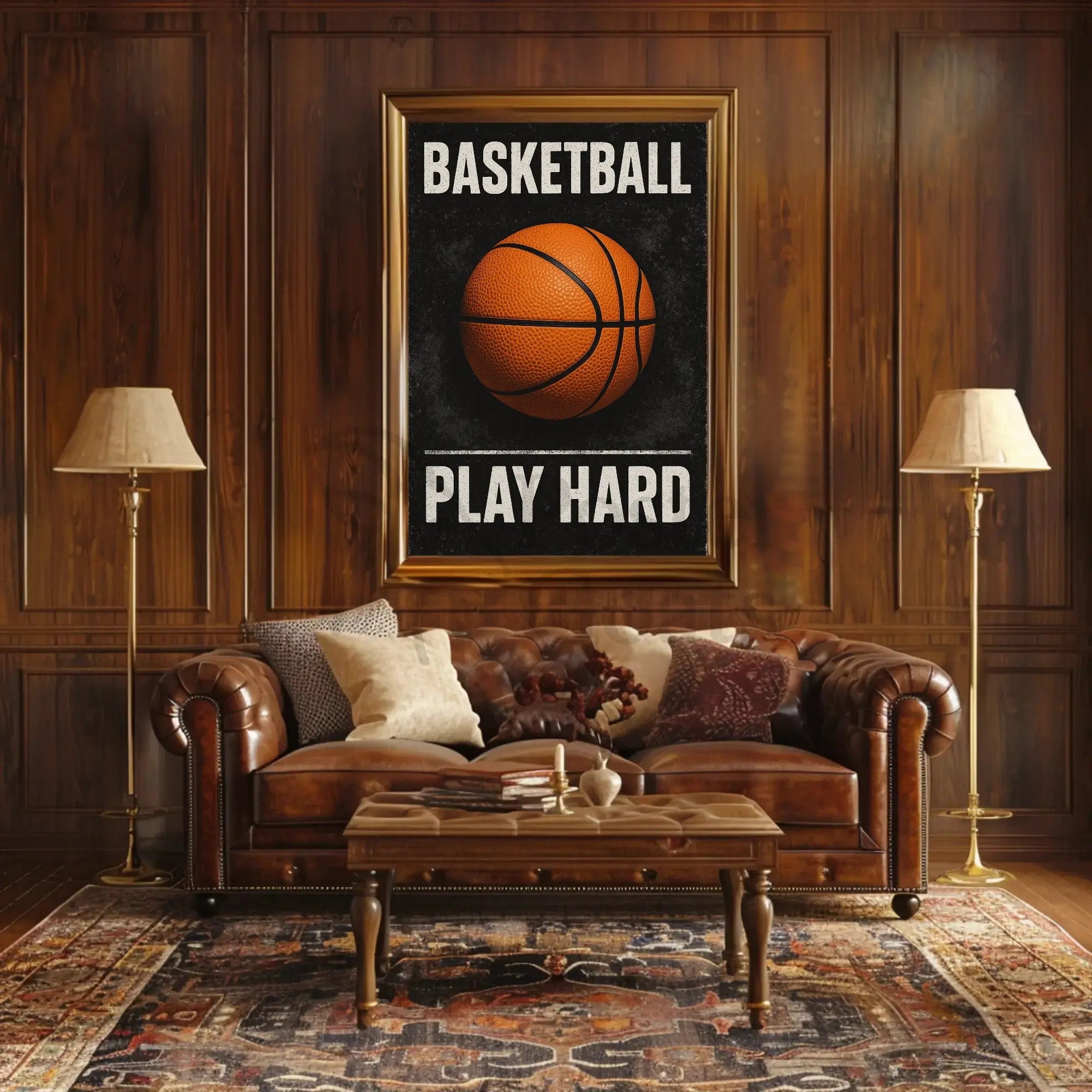 Play Hard Motivational Sports Poster PosterGoat