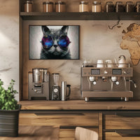 Playful Cat with Sunglasses Animal Poster PosterGoat