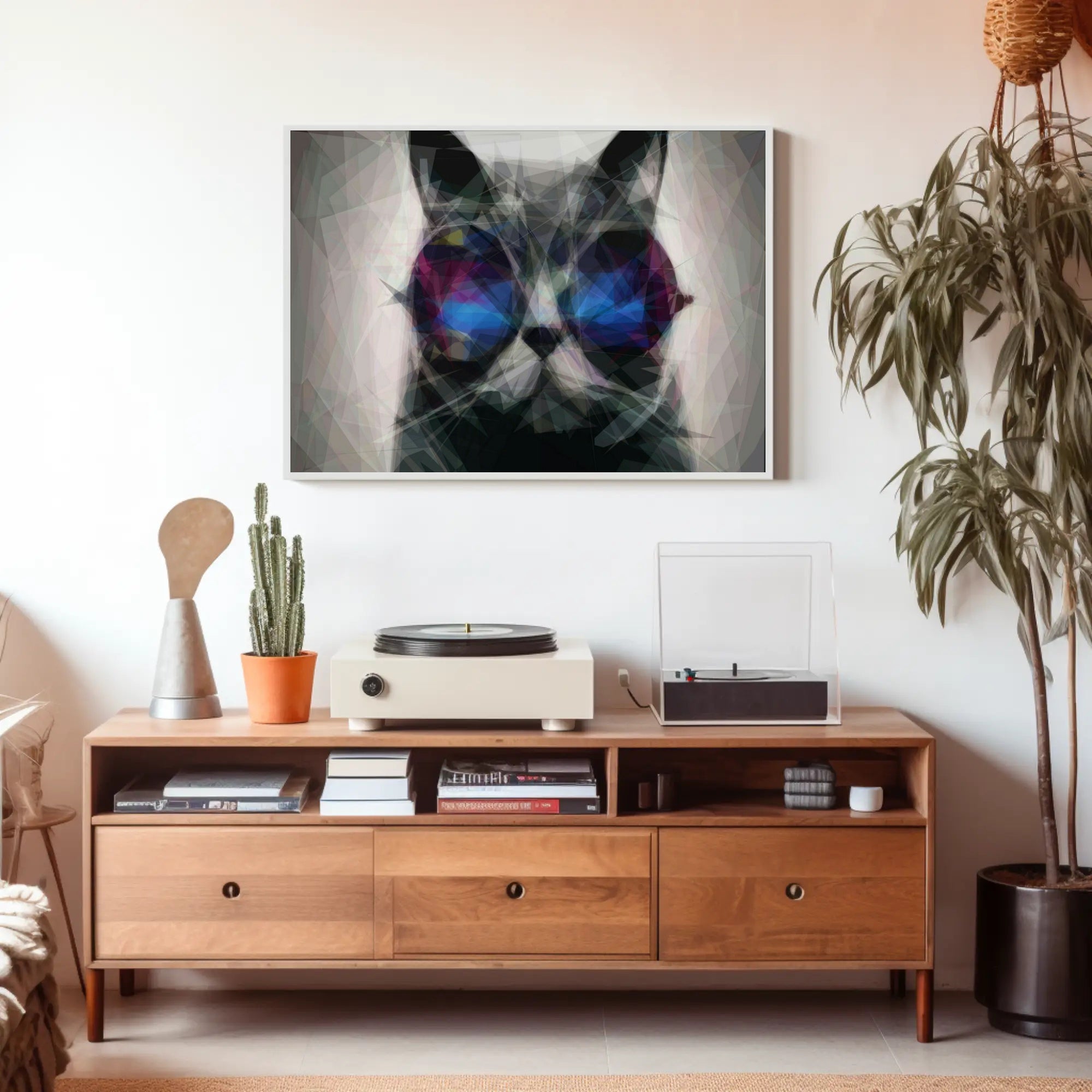 Playful Cat with Sunglasses Animal Poster PosterGoat