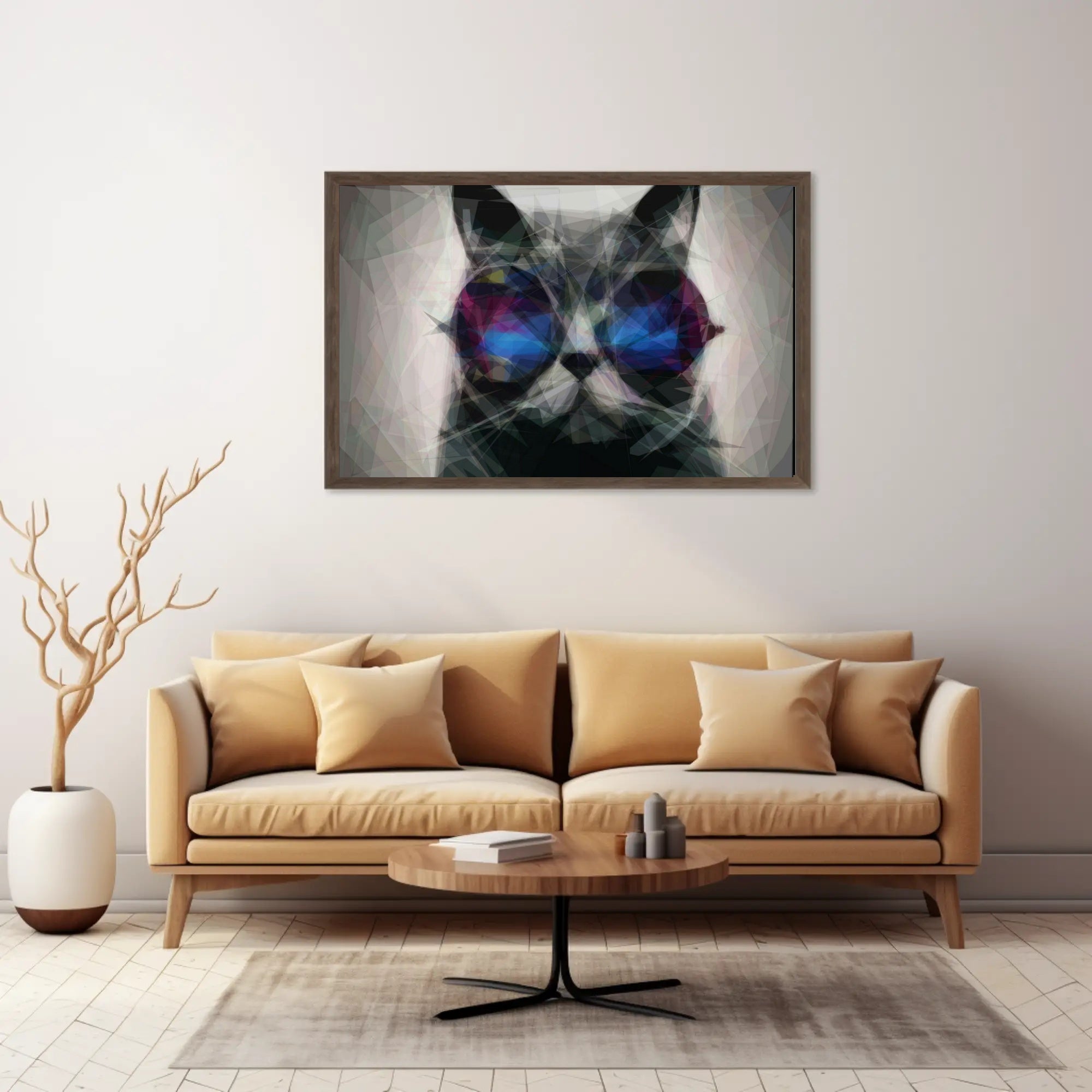 Playful Cat with Sunglasses Animal Poster PosterGoat