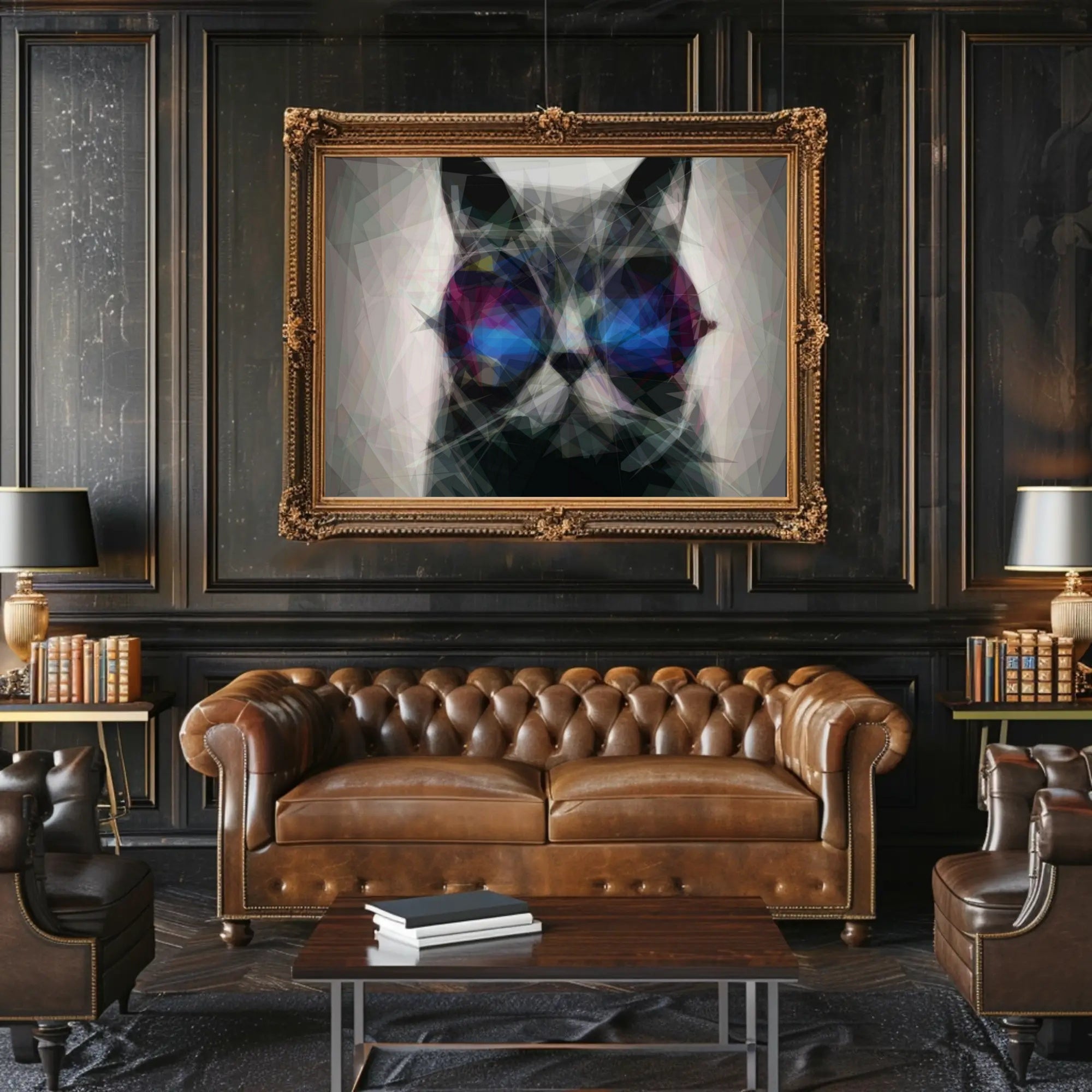 Playful Cat with Sunglasses Animal Poster PosterGoat