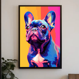 Playful French Bulldog Pop Art Poster - Dog Breed Poster PosterGoat