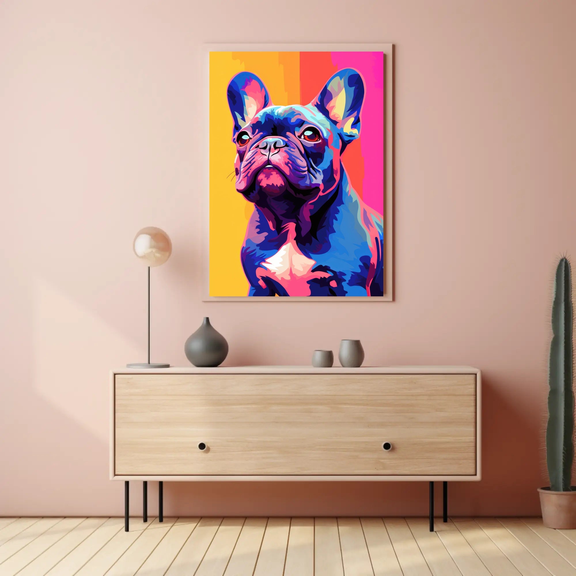 Playful French Bulldog Pop Art Poster - Dog Breed Poster PosterGoat