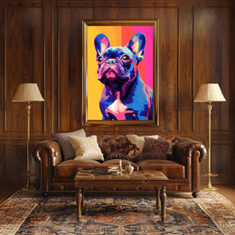 Playful French Bulldog Pop Art Poster - Dog Breed Poster PosterGoat