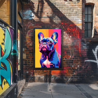 Playful French Bulldog Pop Art Poster - Dog Breed Poster PosterGoat