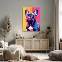 Playful French Bulldog Pop Art Poster - Dog Breed Poster PosterGoat