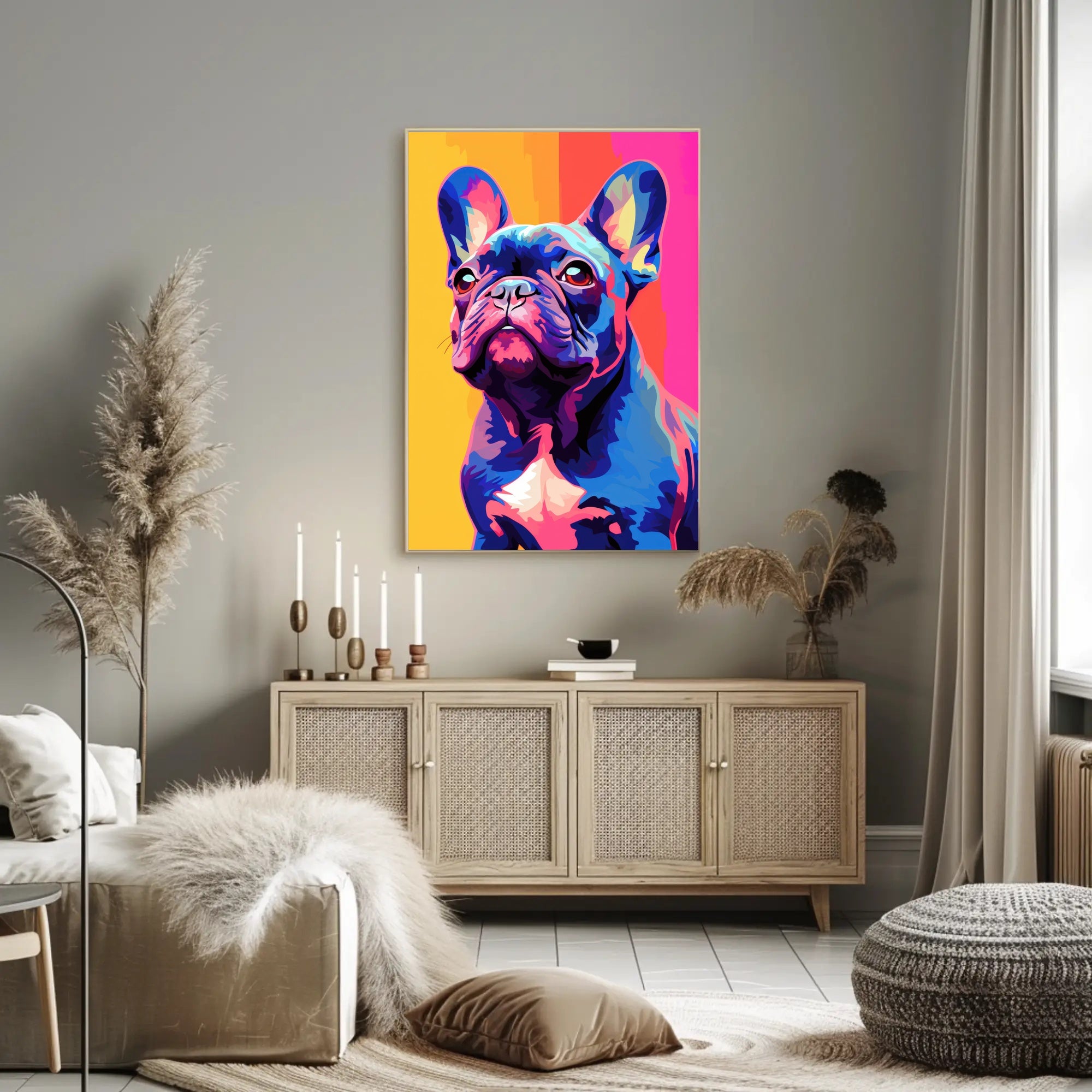 Playful French Bulldog Pop Art Poster - Dog Breed Poster PosterGoat