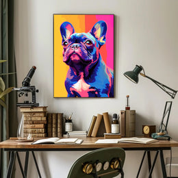Playful French Bulldog Pop Art Poster - Dog Breed Poster PosterGoat