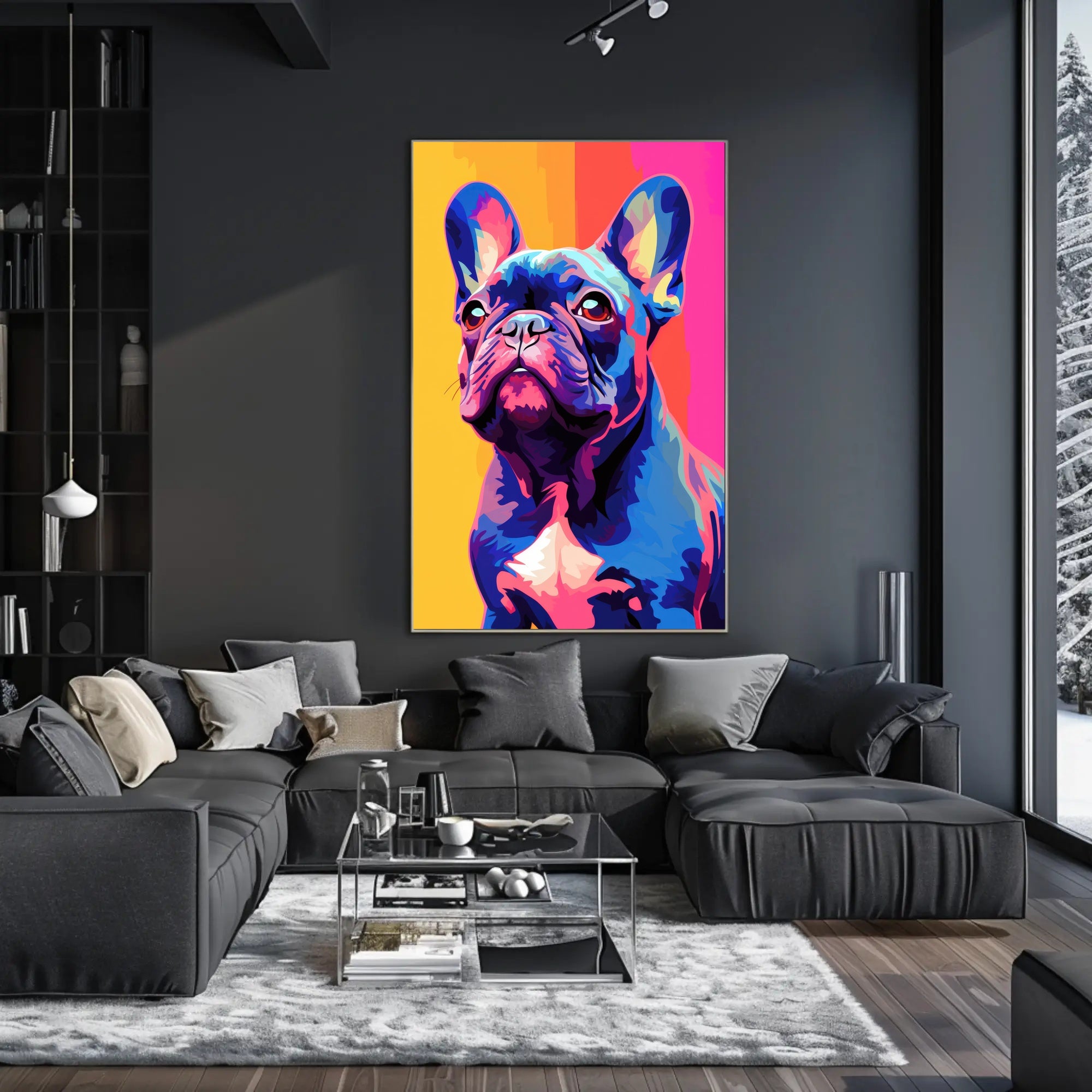 Playful French Bulldog Pop Art Poster - Dog Breed Poster PosterGoat