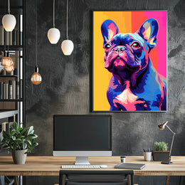 Playful French Bulldog Pop Art Poster - Dog Breed Poster PosterGoat