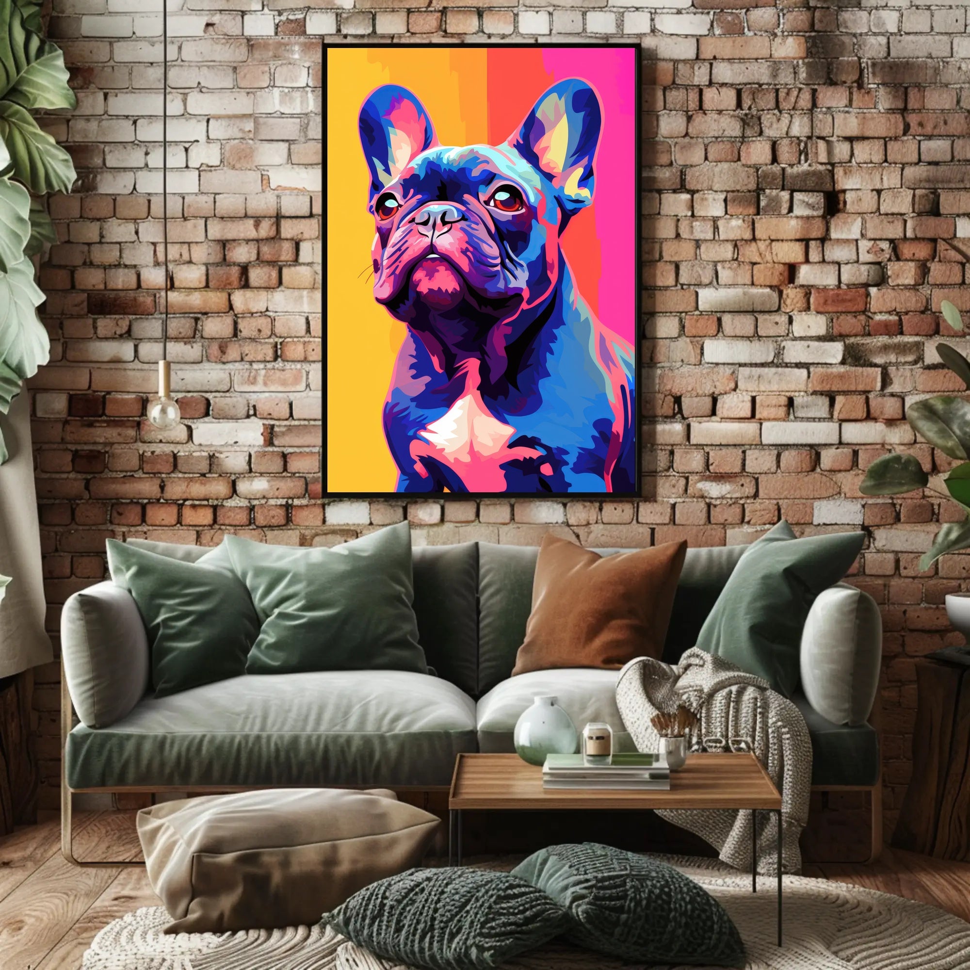 Playful French Bulldog Pop Art Poster - Dog Breed Poster PosterGoat