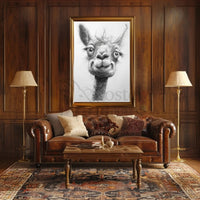 Playful Llama Pencil Drawing Artistic Animal Poster PosterGoat