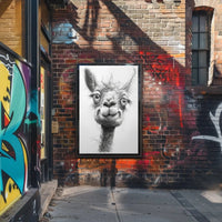 Playful Llama Pencil Drawing Artistic Animal Poster PosterGoat