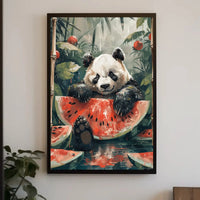 Playful Panda in Jungle Scene Animal Poster PosterGoat