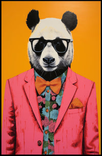 Playful and Sophisticated Panda Animal Poster PosterGoat