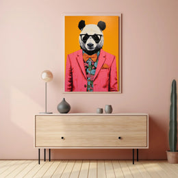 Playful and Sophisticated Panda Animal Poster PosterGoat
